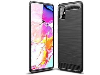 Samsung Galaxy M51 - Etui Pokrowiec Nakładka Carbon - czarny