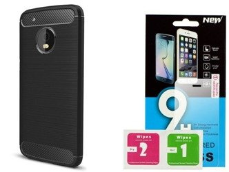 Etui Carbon Lenovo Moto G5 Plus + szkło hartowane