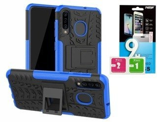 Samsung A40s / M30 - Nakładka Etui Panzer + szkło hartowane 9H - niebieski