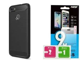 Etui CARBON Huawei P9 lite mini + szkło hartowane