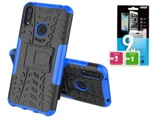 Etui Panzer Huawei Y7 2019 niebieski + szkło hartowane