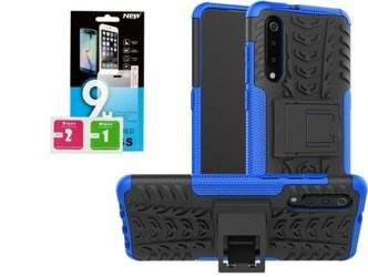 Xiaomi Mi9 SE - Nakładka Etui Panzer niebieski + szkło hartowane 9H