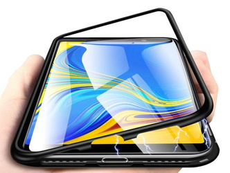 Etui Samsung Galaxy J6 PLUS Magnetic Glass & Aluminium Czarny