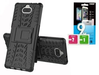 Etui Panzer SONY XPERIA 10 czarny + szkło hartowane