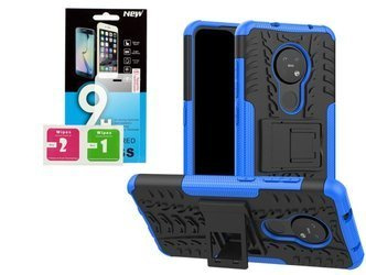 Etui Panzer do Nokia 6.2 / Nokia 7.2 niebieski + szkło hartowane 9H