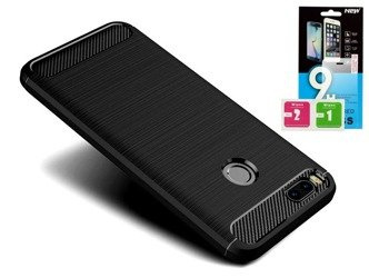 Futerał Carbon Xiaomi Mi A1 / 5X + szkło hartowane