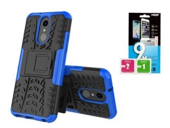 Etui Pokrowiec Panzer LG Q7 niebieski + szkło hartowane
