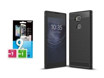 Futerał Carbon Sony Xperia XA2 PLUS + szkło hartowane 9H