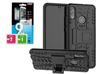 Etui Panzer Huawei P Smart 2019 czarny + szkło hartowane