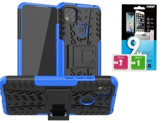 Etui Panzer do Xiaomi Redmi 9C niebieski + szkło hartowane