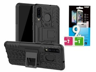 Etui Panzer Samsung A50 A30s niebieski + szkło hartowane