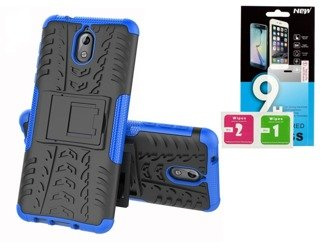 Etui Panzer Nokia 3.1 niebieski + szkło hartowane