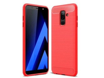 Etui Carbon do Samsung Galaxy A6 PLUS 2018 czerwony
