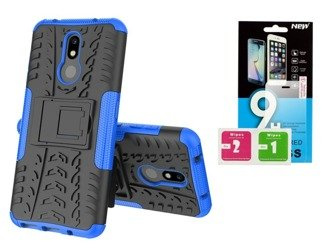 Nokia 3.2 Etui Nakładka Panzer z podstawką + szkło hartowane 9H