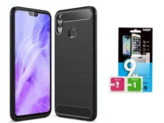 Etui Carbon Honor 8X czarny + szkło hartowane