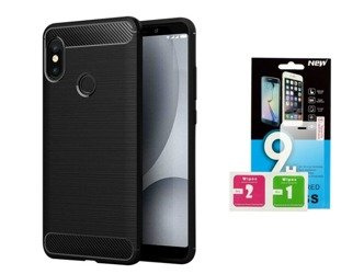 Etui Carbon Huawei Nova 3 + szkło hartowane