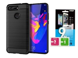 Futerał Carbon Honor View 20 czarny + szkło hartowane