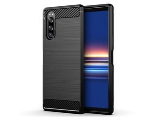 Sony Xperia 5 - Etui Pokrowiec Nakładka Carbon - czarny