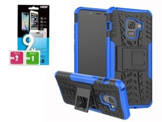 Etui Panzer Samsung Galaxy A5 / A8 2018 niebieski + szkło hartowane