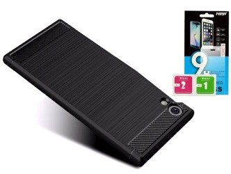 Etui Carbon Sony Xperia XA1 + szkło hartowane