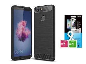Etui Futerał Carbon Huawei P Smart + szkło hartowane