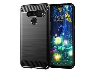 LG Q70 - Etui Pokrowiec Nakładka Carbon - czarny