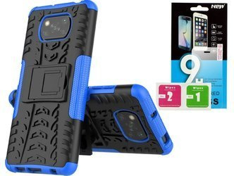 Etui Panzer do Xiaomi POCO X3 niebieski + szkło hartowane