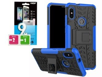 Etui Nakładka Panzer Xiaomi Redmi 7  + szkło hartowane 9H - niebieski