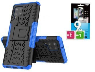 Etui Panzer do Samsung Galaxy A42 5G niebieski + szkło hartowane