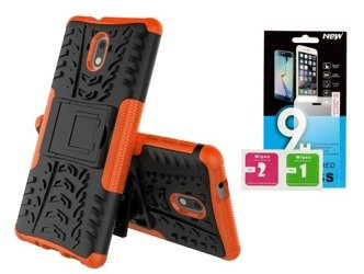 Etui PANZER Nokia 3 pomarańczowy + szkło hartowane