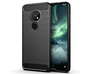 Nokia 6.2 / Nokia 7.2 - Etui Pokrowiec Nakładka Carbon - czarny