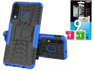 Etui Panzer Huawei P30 niebieski + szkło hartowane