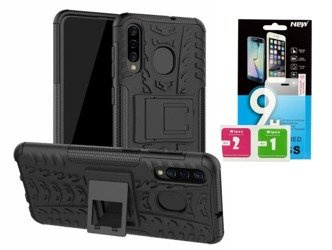 Etui Panzer Samsung A50 / A30s czarny + szkło hartowane