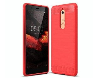 Etui Carbon do Nokia 5.1 czerwony