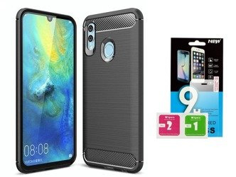 Futerał Carbon Huawei P30 lite + szkło hartowane 9H