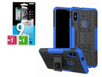 Etui Panzer Xiaomi Mi 8 niebieski + szkło hartowane