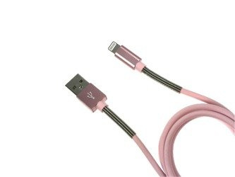 kabel wzmocniony apple lightning różowy