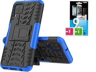 Etui Panzer do Huawei P40 lite niebieski + szkło hartowane