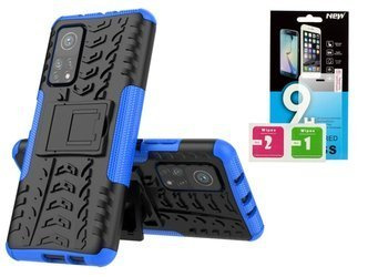 Etui Panzer do Xiaomi Mi 10T niebieski + szkło hartowane