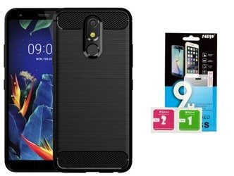Etui Futerał Carbon LG K40 + szkło hartowane 9H