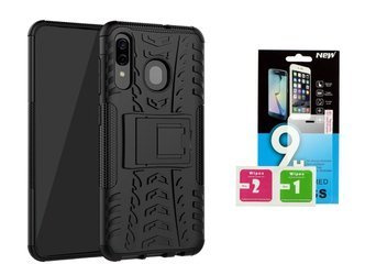 Etui Panzer do Samsung Galaxy A20e + szkło hartowane czarny