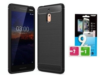 Futerał Carbon Nokia 2.1 + szkło hartowane