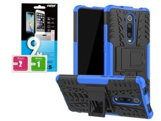 Xiaomi Mi9T Etui Nakładka Panzer z podstawką + szkło hartowane 9H