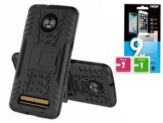 Etui Panzer Motorola Moto Z3 Play czarny + szkło hartowane