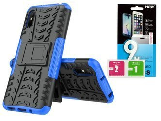Etui Panzer Xiaomi Redmi 9A + szkło hartowane - niebieski