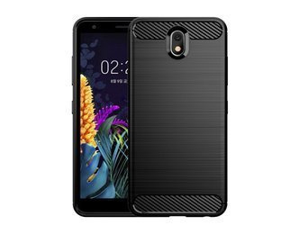 Motorola Moto E6 PLUS - Etui Pokrowiec Nakładka Carbon - czarny