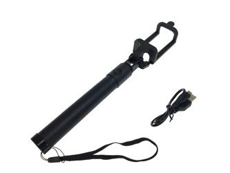 uchwyt selfie premium z przyciskiem bluetooth w rączce typ 3 czarny
