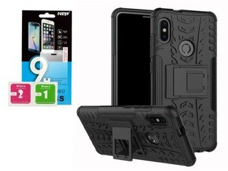 Etui Panzer Xiaomi Redmi 7 czarny + szkło hartowane 9H