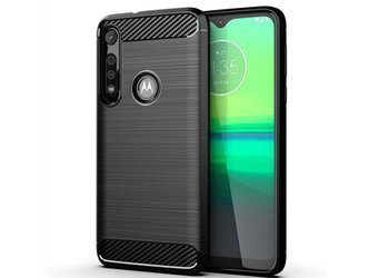 Motorola Moto G8 Plus - Etui Pokrowiec Nakładka Carbon - czarny