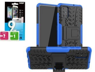 Etui Panzer do Samsung Galaxy M51 niebieski + szkło hartowane